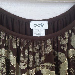 Cache Tiger Print Brown Gold